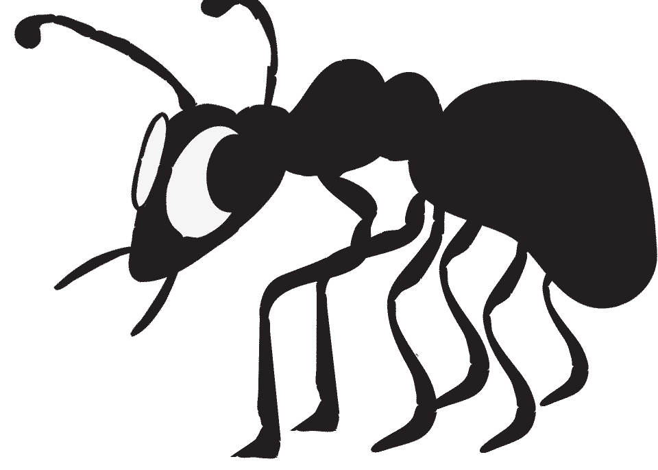 Représentation d'un termite en animation gif, elle marche