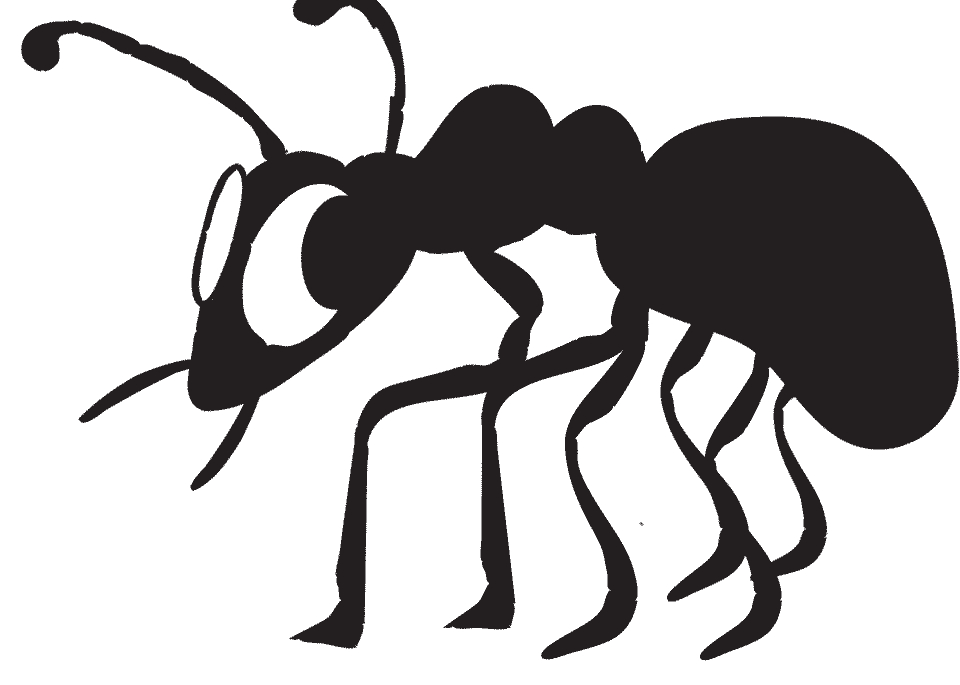 Représentation d'un termite en animation gif, elle marche